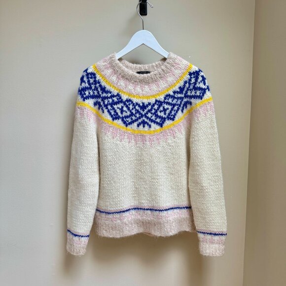 J.Crew Collection Hand Knit Alpaca Wool Blend Fair Isle Sweater – Women’s - Picture 4 of 9